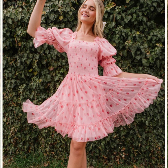 Ivy City Co Dresses & Skirts - Ivy City Pink Strawberry Jess Dress